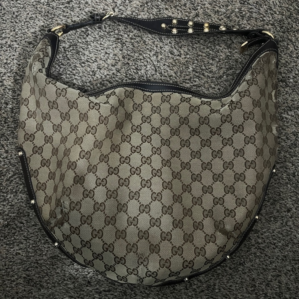Gucci Brown and Black Hobo Bag